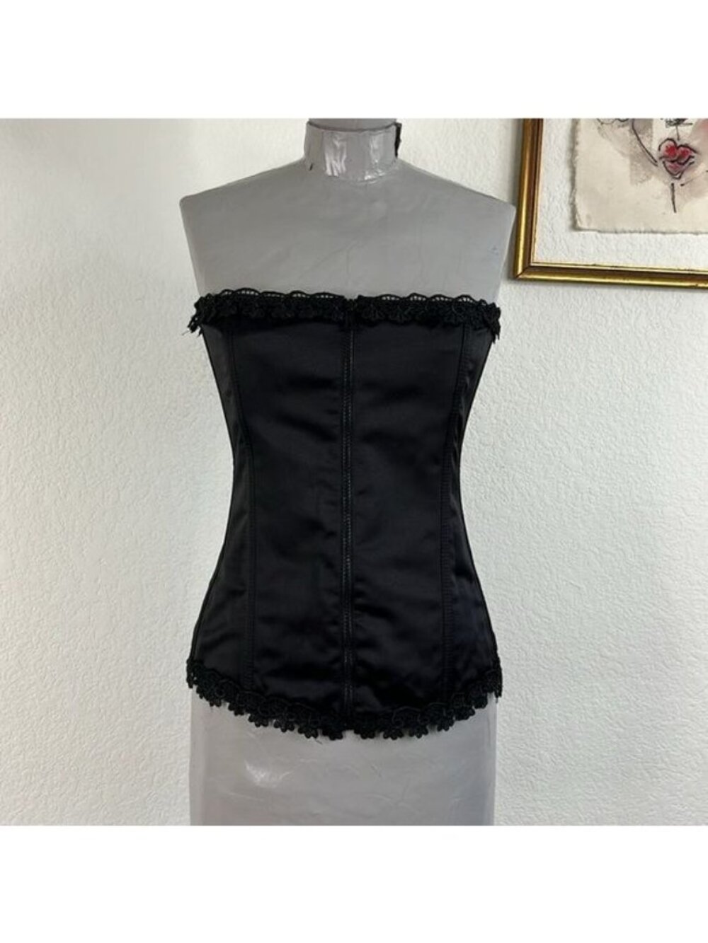 Torrid Strapless Corset Bustier Black Lace Boning Top
